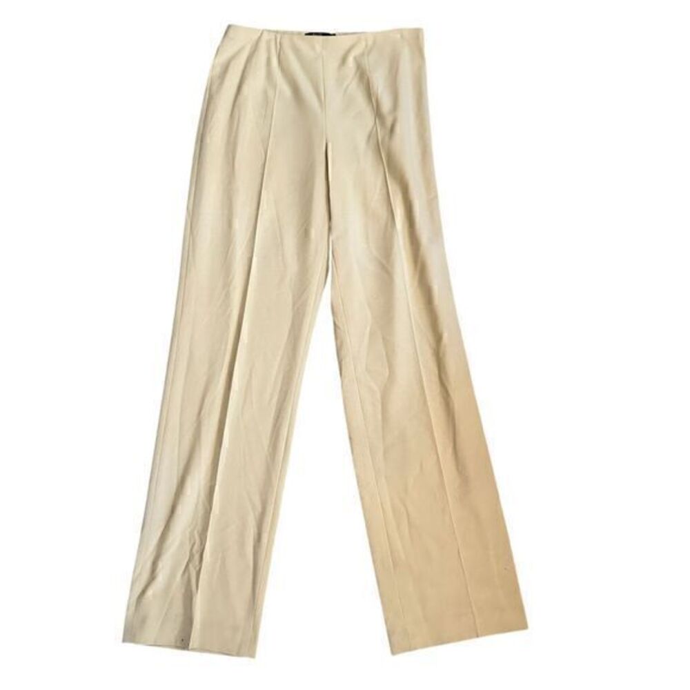 Areli Collection Beige Sesame Stretchy Wide Leg Boot Cut Dress Pants Size 10 NWT